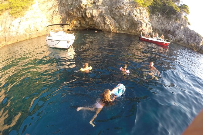 4h / 6h / 8h Elaphite Islands Tour with 7.5m/24FT SunDeck Boat - The Green Caves offer a second water break