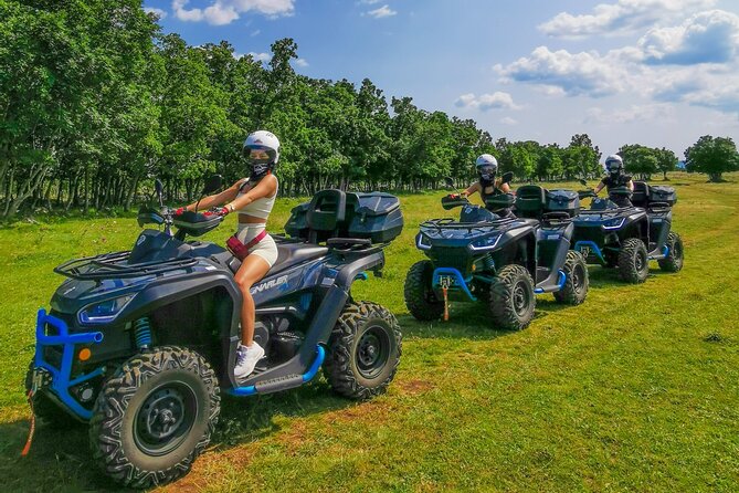 ATV Quad Safari Tour with Picnic & Swimming from Split - Getting comfortable on a large quad