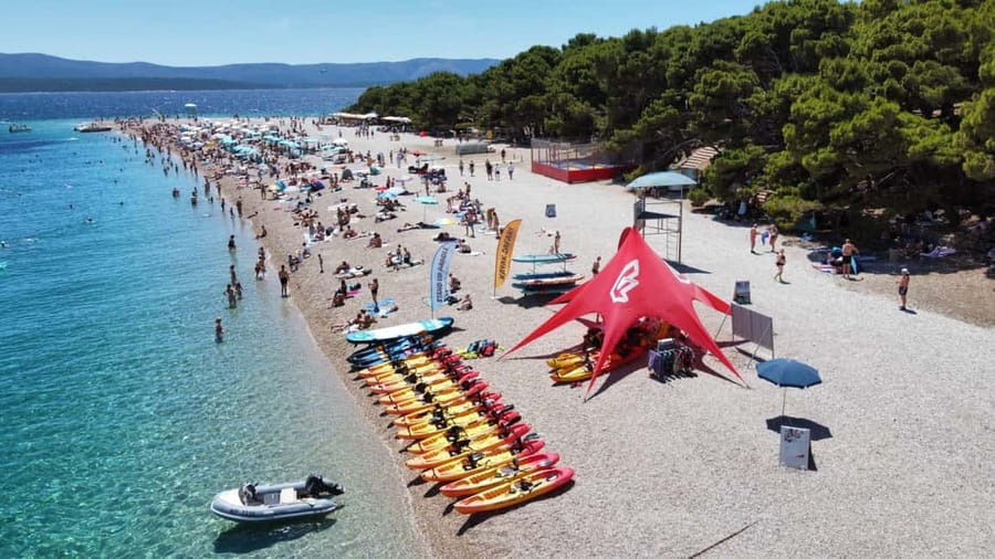 Bol: Zlatni Rat Beach Kayak Tour with Snorkeling - Secluded coves and caves along the coast