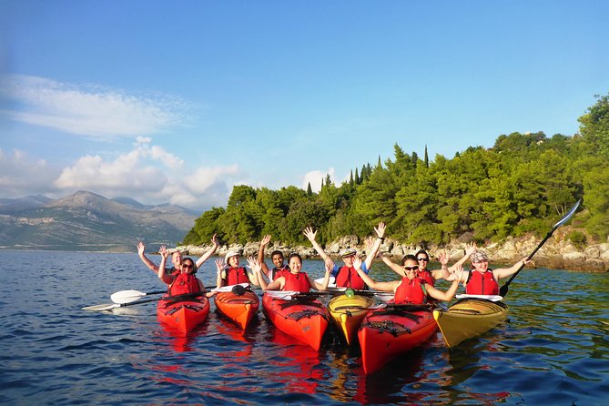 Elaphite Islands Full-Day Kayak and Bike Tour from Dubrovnik - Kayaking from Lopud toward Ruda and Sipan