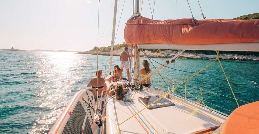 From Hvar: Pakleni Islands & Red Rocks Comfort Sailboat Tour - Leaving Hvar Port After a Short Safety Briefing