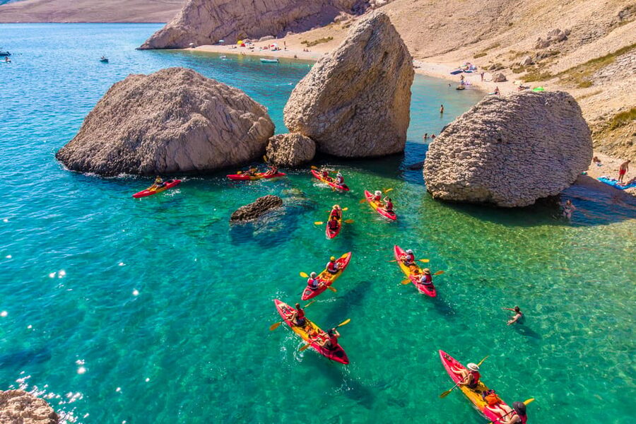 From Metajna/Novalja: Pag Bay Guided Sea Kayaking Tour - Sušac Cape and the first long stretch