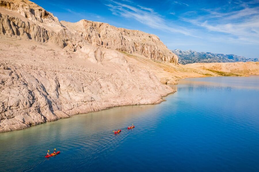 From Metajna/Novalja: Pag Bay Guided Sea Kayaking Tour - Gače Cave and the rocky side of the bay