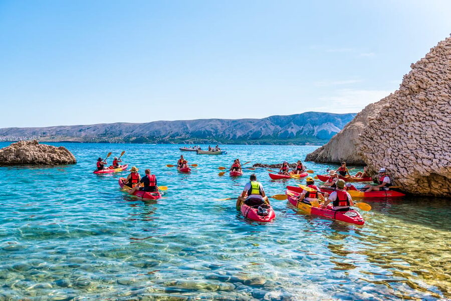 From Metajna/Novalja: Pag Bay Guided Sea Kayaking Tour - Malin Beach and the fresh-water break