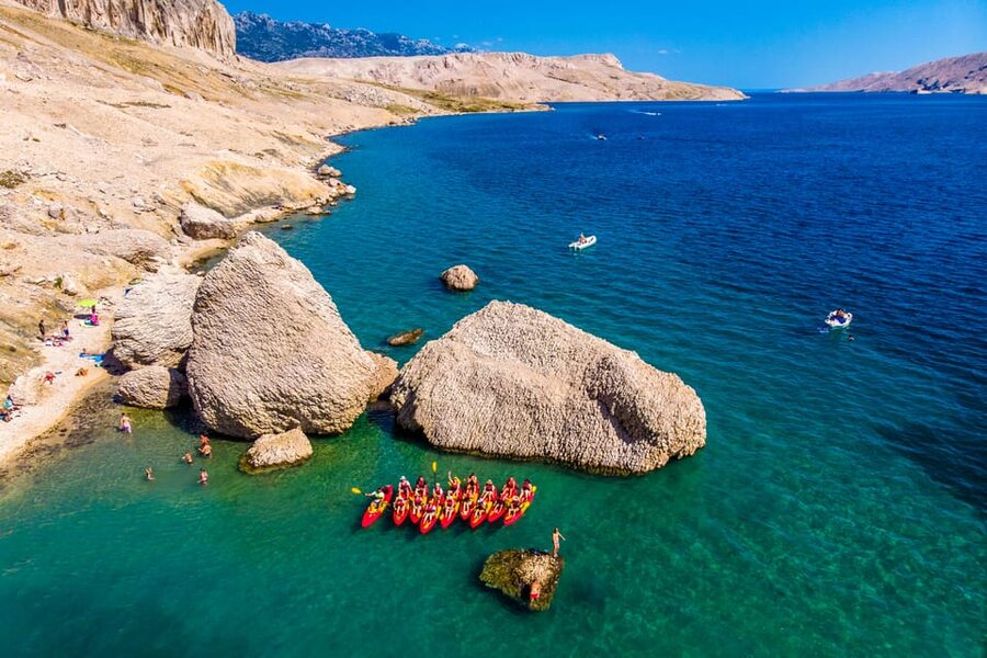 From Metajna/Novalja: Pag Bay Guided Sea Kayaking Tour - How difficult is the 13-kilometer paddle?