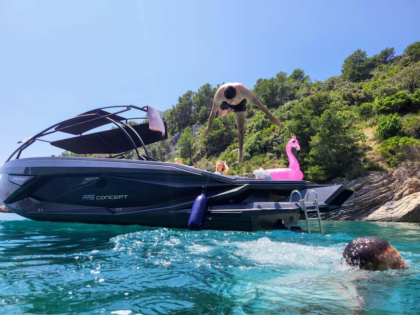 From Split: Blue Cave, Hvar, Mamma Mia, 5 Islands boat Tour - The early run to Biševo and the Blue Cave