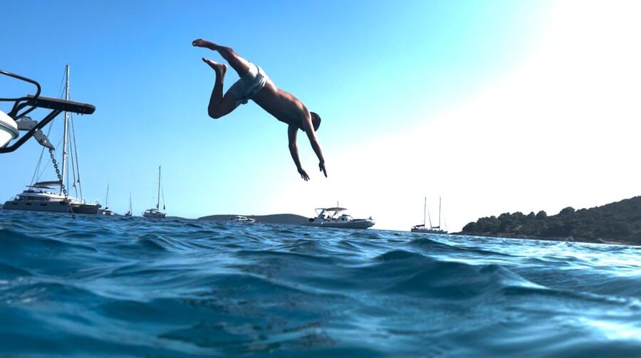 From Split: Blue Lagoon & 2 Islands half-day Private - Krknjaši Blue Lagoon and the floating cocktail stop