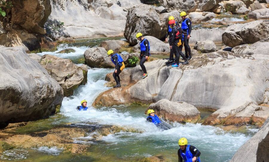From Split or Zadvarje: Cetina River Canyoning - Wetsuits, helmets and the first steps into the river