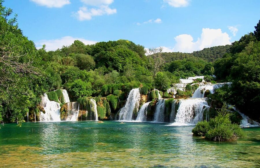 From Trogir, Seget & Okrug: Krka Waterfalls Gastro Tour - Skradin brings the food and small-town pause