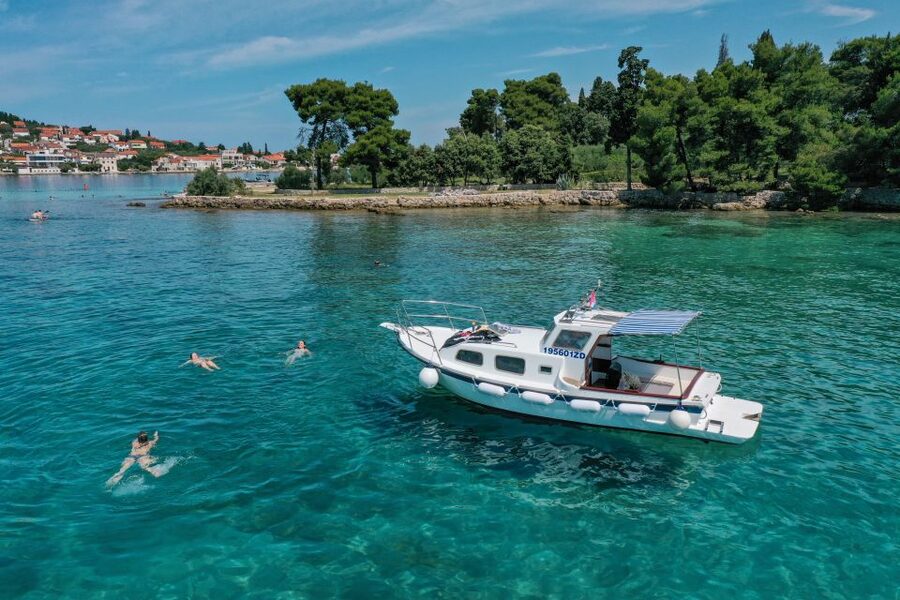 From Zadar: Private Boat Tour to Croatian Islands - Preko for a village walk and a second swim