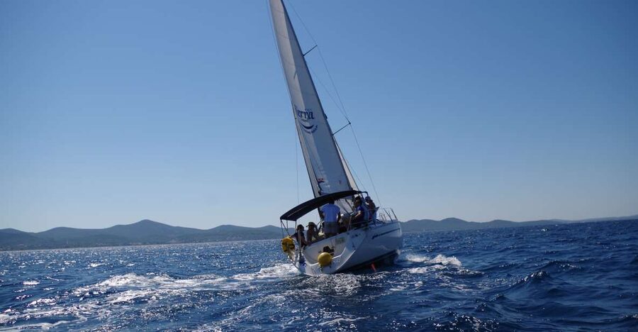 From Zadar: Private Half-Day Sailing Trip - Swimming from the boat in clear Adriatic water