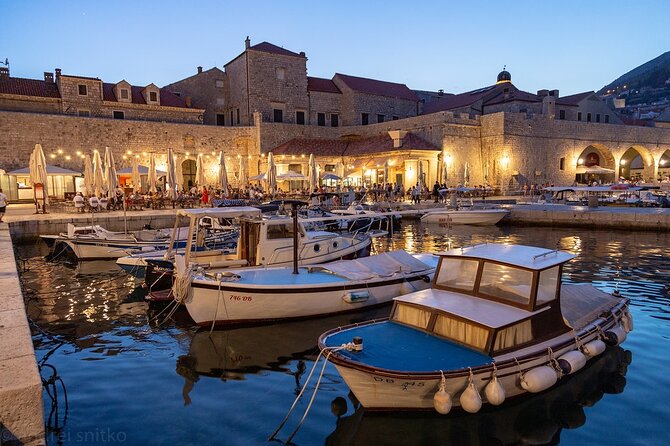 Golden hour SUNSET CRUISE from Dubrovnik Old Town - Leaving the Old Town port