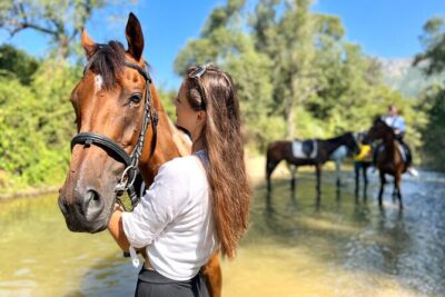 Horseback Riding Across River Ljuta with transport