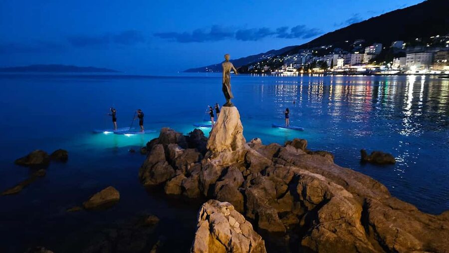 Opatija: Guided SUP Paddleboarding Adventure at Night - Starting at Slatina Beach