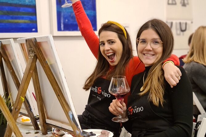 Painting party at Art Bottega - Paint & Wine Studio in Zagreb - The wine is part of the value