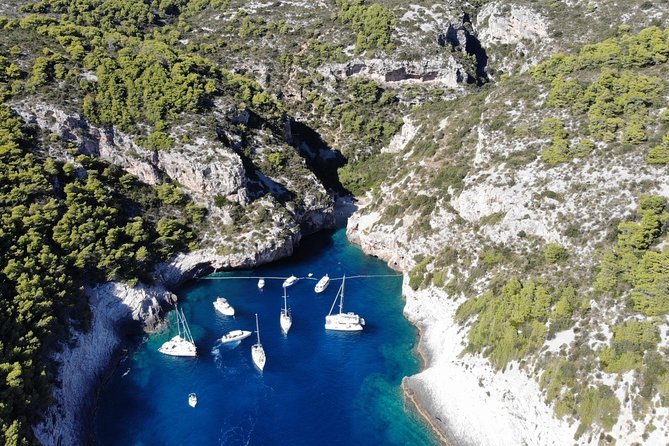 Private Blue cave, Mamma Mia and Hvar, 5 islands tour from Split - Stiniva Cove, a short swim from the boat