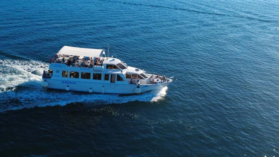 Pula: Brijuni National Park Dolphin Watching Tour w/Dinner - Leaving Pula aboard the Arena