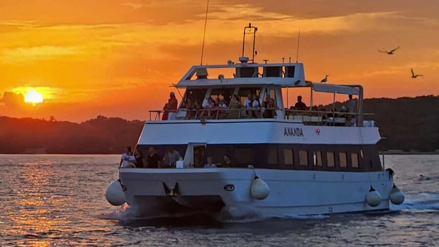 Pula: Dolphin Sunset Cruise to Brijuni with Dinner & Drinks - Key points to know before boarding