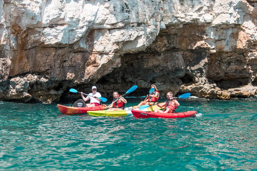 Pula: Kayak Adventure with Cave & Island Snorkeling - Paddling through Verudela Canyon