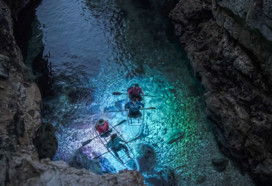 Pula: Night-Time Sea Kayaking Tour in Transparent Kayak - Drinks, photos, and the practical extras