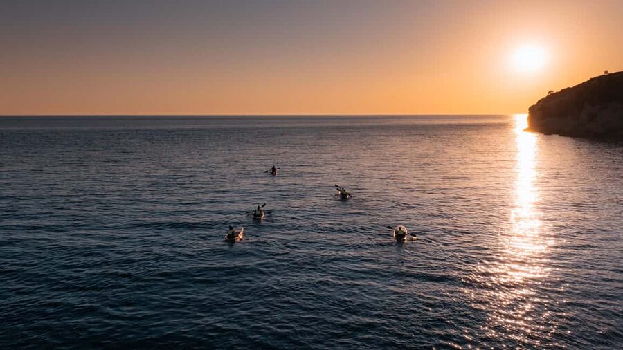 Pula:Sunset Kayak tour with glowing transparent kayak - Getting Comfortable in the Kayak