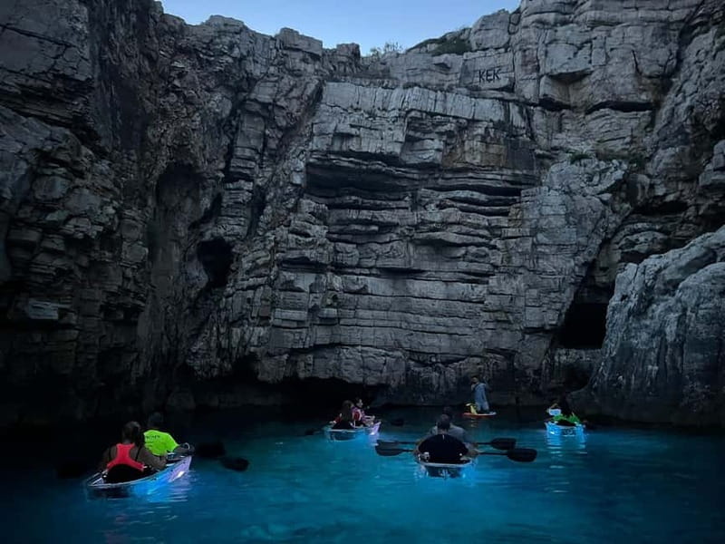 Pula: Sunset/Night Illuminated Transparent Kayak Tour - Timing, cancellation, and what to pack