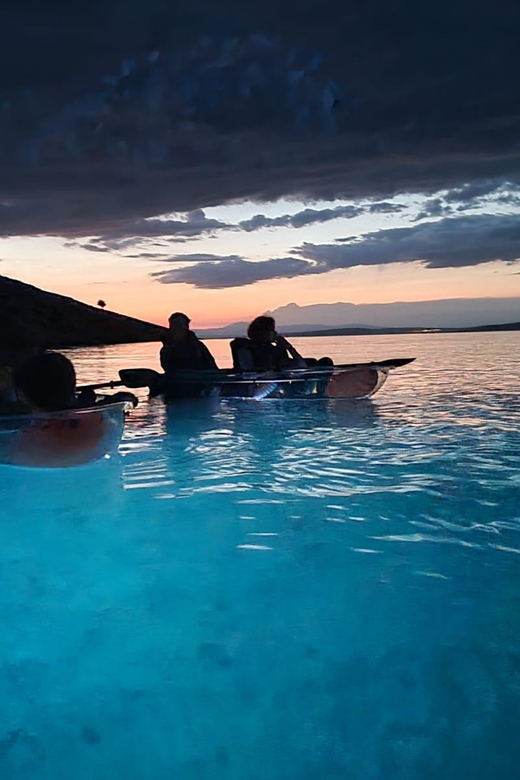 Rab: Night adventures illuminated transparent kayaks - The 10-minute briefing at Lopar Kayak Rental