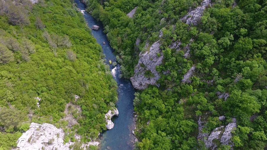 Rafting on the Cetina river - The canyon scenery and the quieter stretches