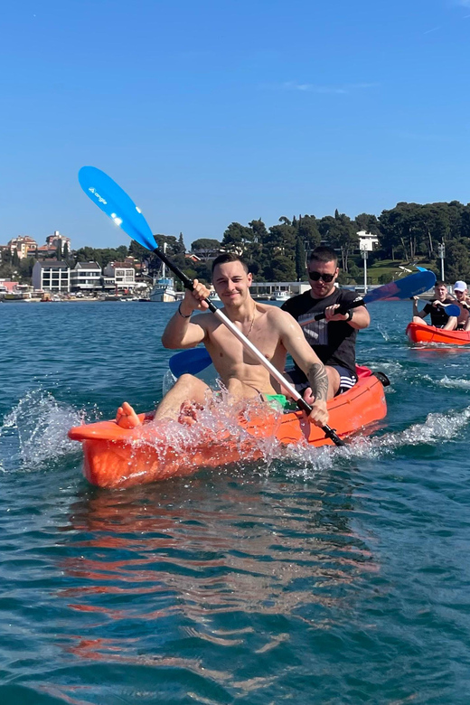 Rovinj: BUBA-KAYAK TOURS, snorkeling, cliff jupming&drinks - Paddling Toward Rovinj’s Old Town