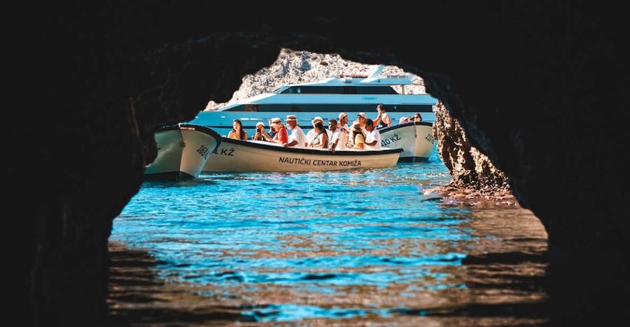 Split: Blue Cave and 5 Islands Tour - Stiniva Cove and its short swimming break