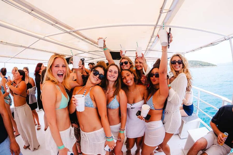Split: Blue Lagoon Boat Party with Slide, Dj and After Party - The sunset ride back to Split
