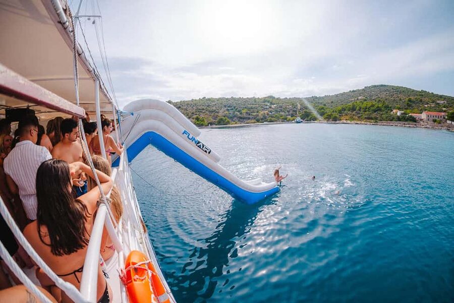 Split: Blue Lagoon Boat Party with Slide, Dj and After Party - The after-party in Split