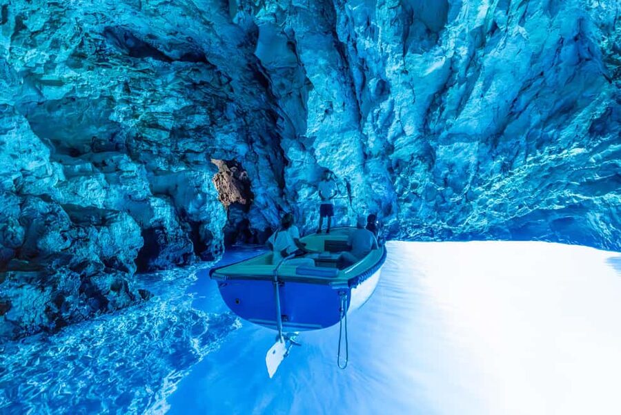 Split or Trogir: Blue Cave, Vis, and Hvar Speedboat Day Trip - The Blue Cave on Biševo: beautiful, small, and weather dependent