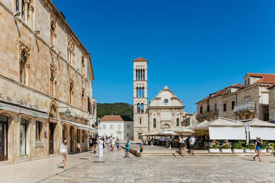 Split/Trogir: Blue Cave, Mamma Mia, Hvar and 5 Island Tour - Budikovac Blue Lagoon for swimming and snorkeling
