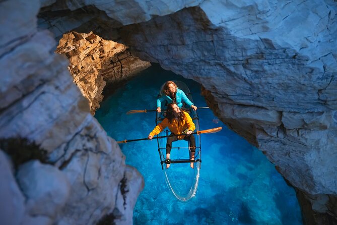 Transparent Kayak Night Glow Experience from Pula - The coastal cave and evening drink