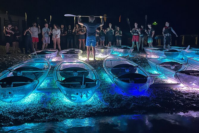 Transparent Kayak Night Glow Experience from Pula - What the two-hour schedule feels like