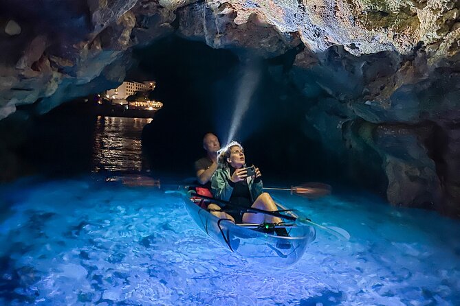 Transparent Kayak Night Glow Experience from Pula - Learning to paddle before sunset