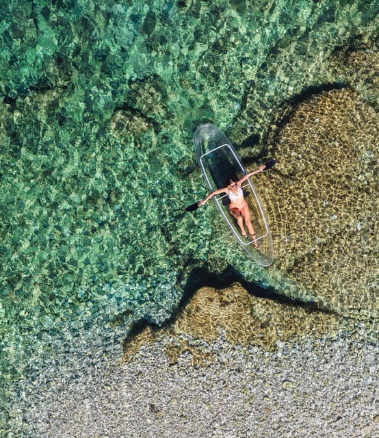 Verudela: Clear Kayak Rentals - Getting comfortable in the clear double kayak