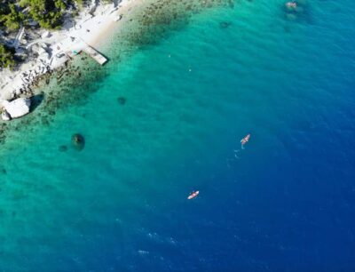 Water activity, kayak tours with a guide, cliff jumping