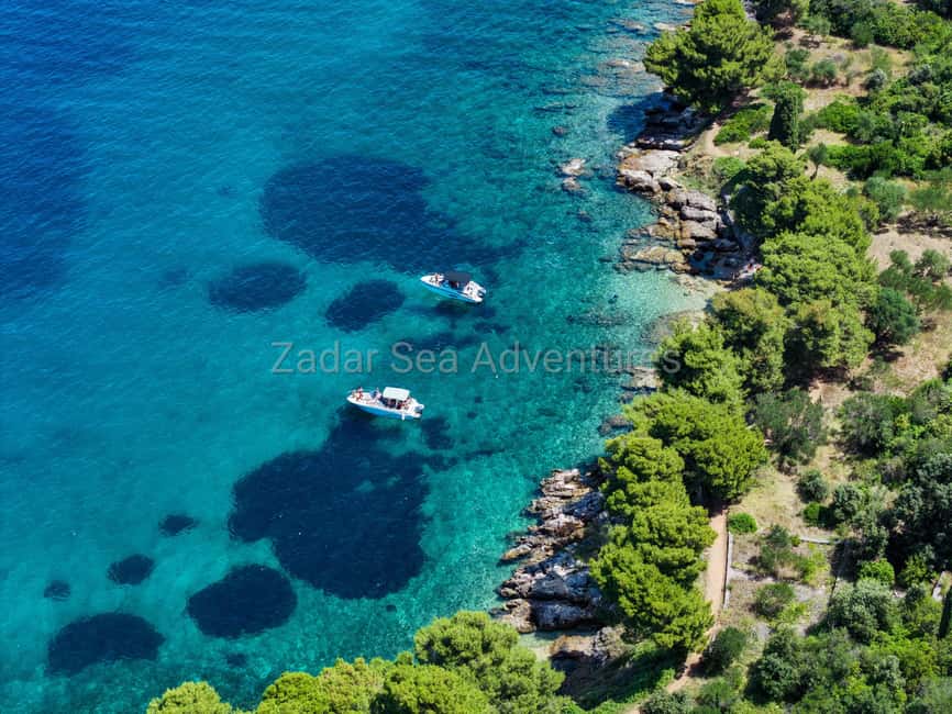 Zadar: Island Hopping Speedboat Adventure with Aperol Spritz - Stop one: an hour in a clear-water bay